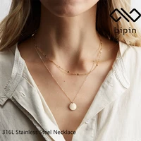 bipin necklace gold layered female necklace set pendant coin wholesale