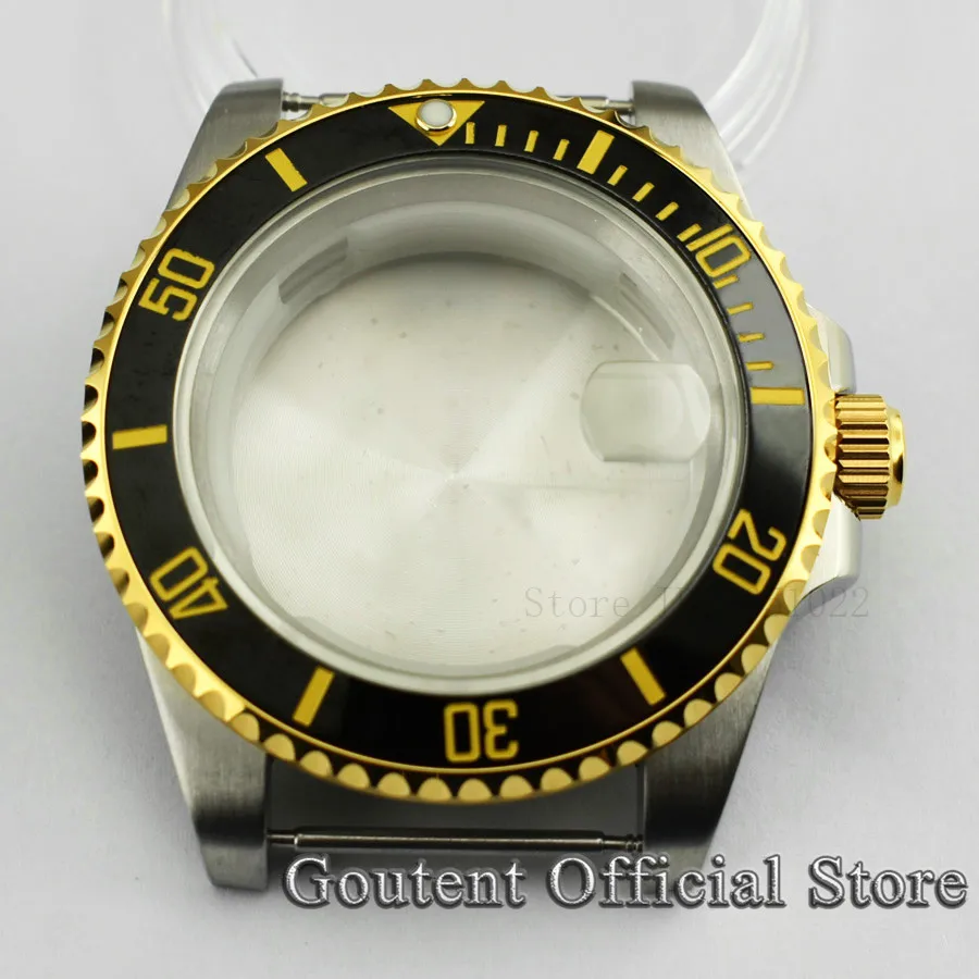 

Goutent 40mm Silver Gold Watch Case With Ceramic Bezel Fit NH35 NH36 DG2813/3804 Miyota 8215 821A ETA 2836,2824 PT5000 Movement