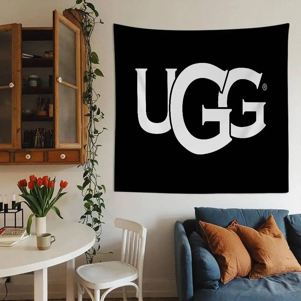 Фото Крутой аниме-гобелен U-UGGES с цветочным узором в стиле хиппи, настенный ковер для общежития, недорогой настенный декор в стиле хиппи №4