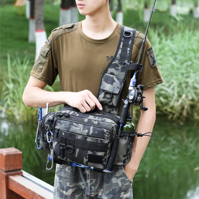 

Multifunctional Fishing Tackle Bags Single Shoulder Crossbody Bag Waist Pack Fish Lures Gear Utility Storage Fishing Bag