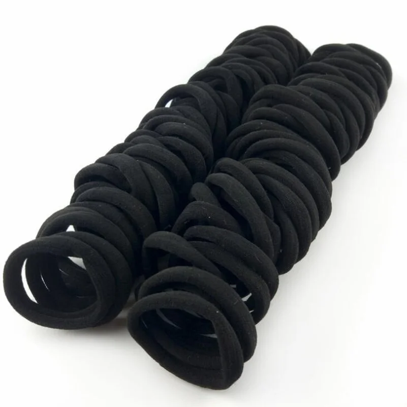 

50 Pcs/lot Black Colorful Scrunchies Ponytail Holders Rubber Band White Hair Ties Gum Seamless Elastic Hair Bands for Girl Women