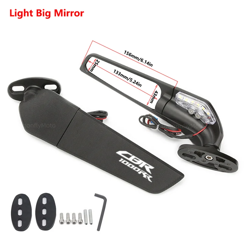 

Зеркала на крыле мотоцикла для Honda CBR 1000RR CBR1000RR CBR 1000RR 2004-2019, регулируемое вращающееся боковое зеркало заднего вида с логотипом