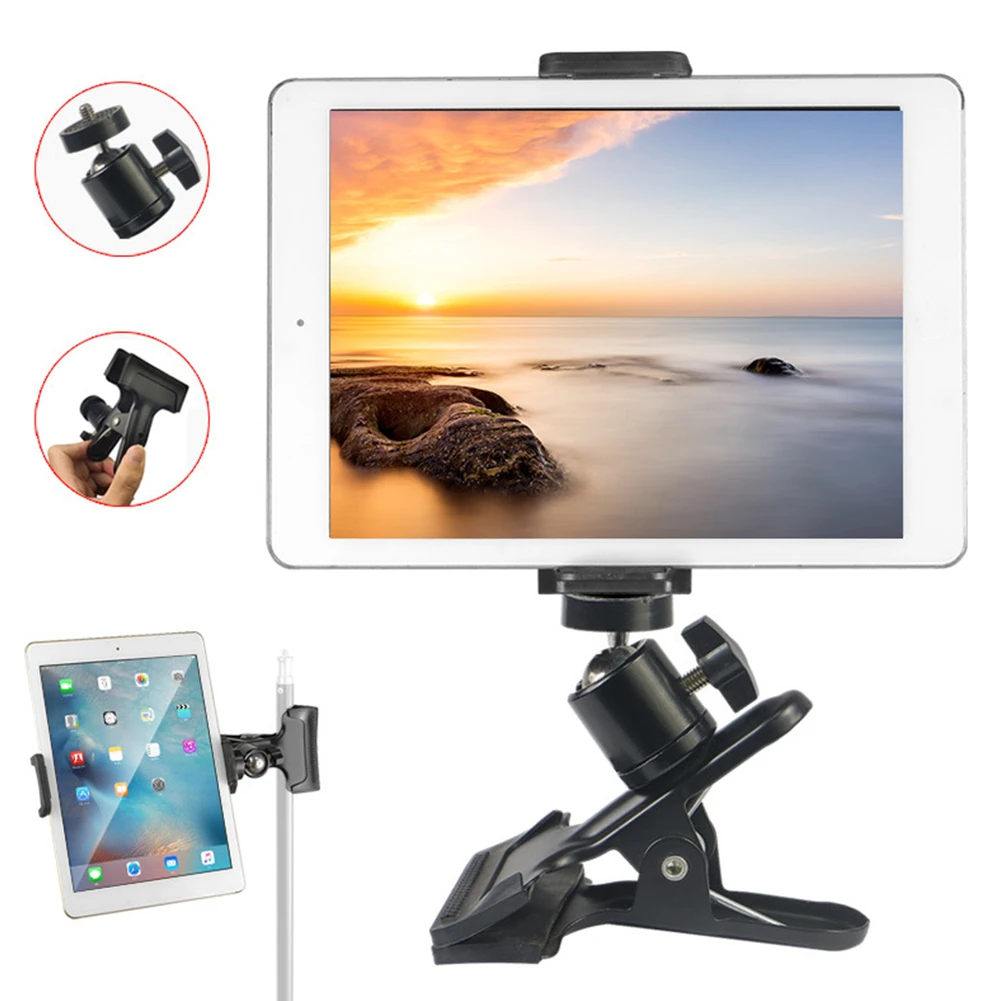 

Universal Microphone Stand Mount Holder Climp Adjustable For Apple Ipad Iphone Cellphone And Tablet Clip