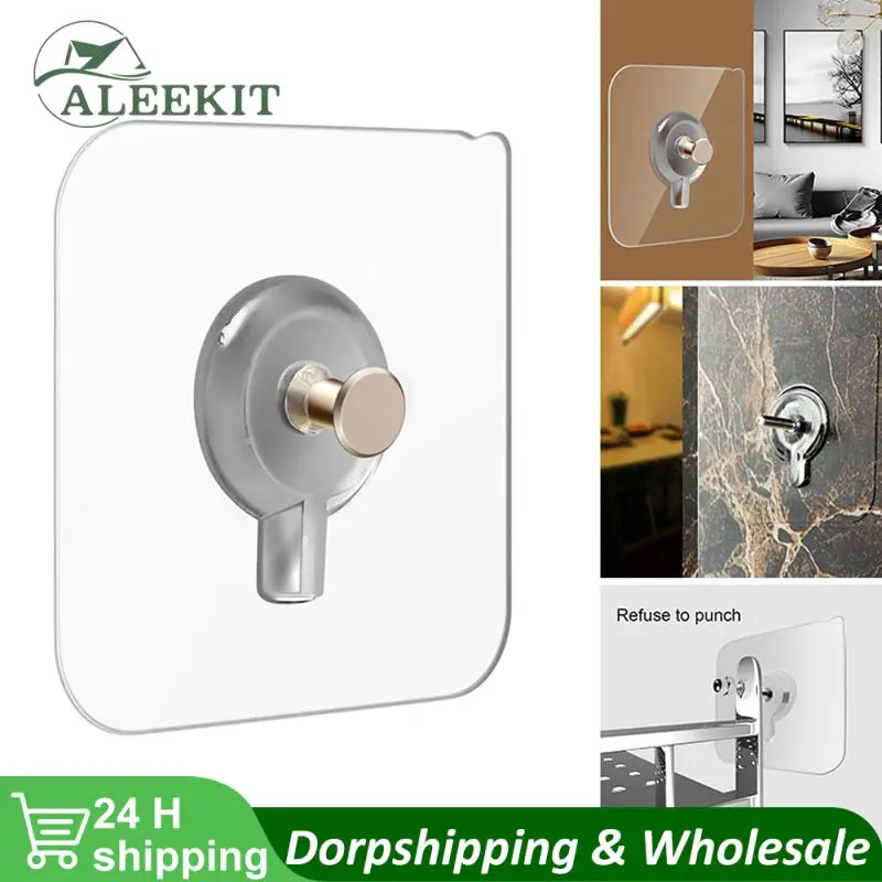 

Traceless Self-adhesive Wall Nails Hooks Screw Stickers Waterproof Durable Transparent PVC Sticker Hook Hanger For Photo Frame