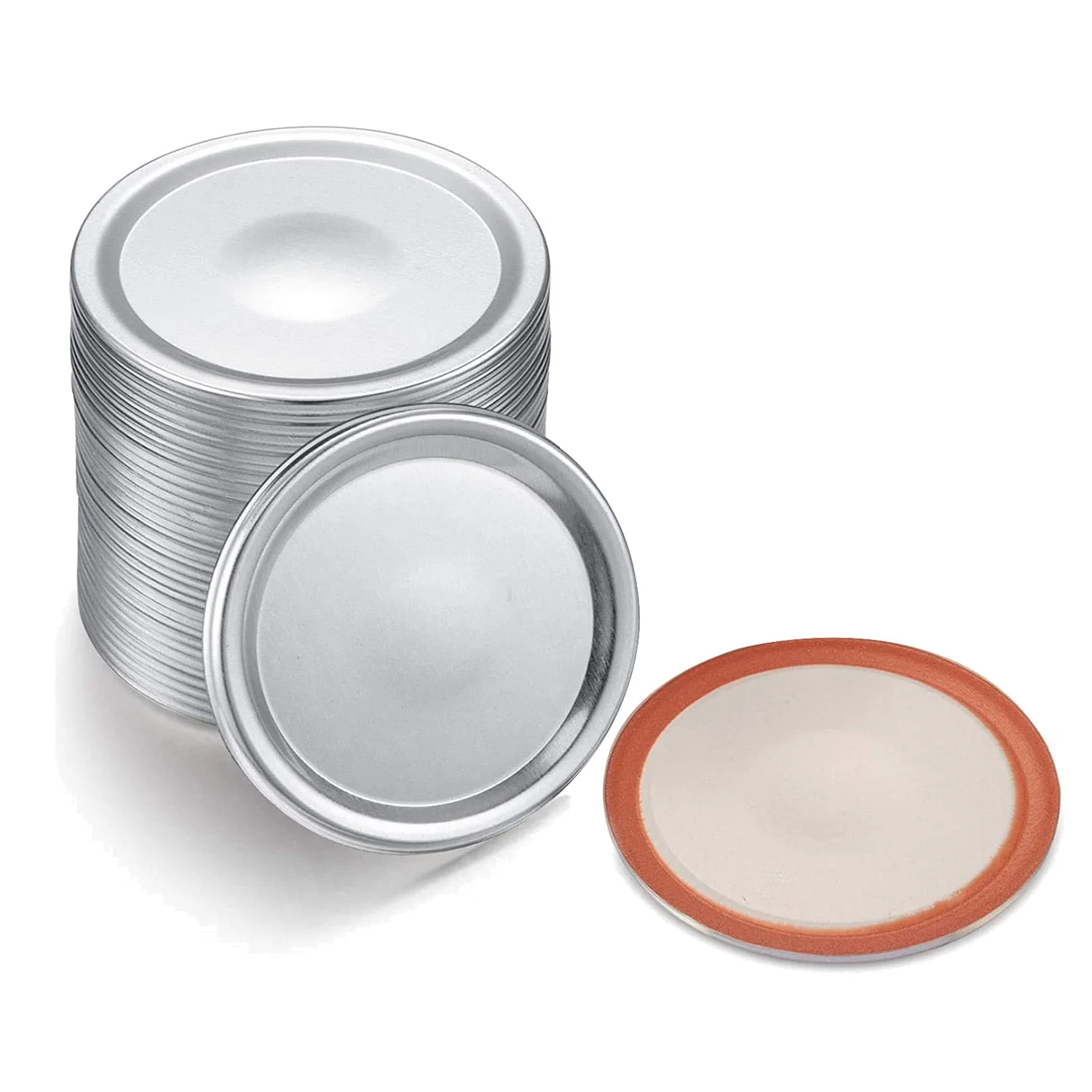 

28 Pieces Regular Mouth Jar Lids Split-Type Sealing Lids Canning Jar Caps Lids Compatible with Mason Jar,70 mm (Silver)