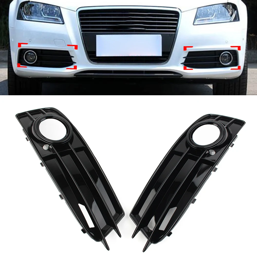 

1 пара, передний бампер, глянцевый черный противотуманный зеркальный чехол для Audi A3 8P S-Line 2009-2012, автомобильные аксессуары