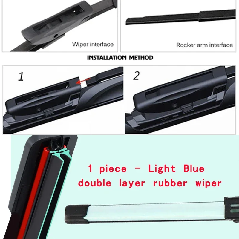 Красочные щетки стеклоочистителя автомобиля BAYONET ARM, универсальные мягкие двухслойные резиновые безрамочные щетки без кронштейнов 16 дюймов, 19 дюймов, 20 дюймов, 22 дюйма, 24 дюйма, 26 дюймов