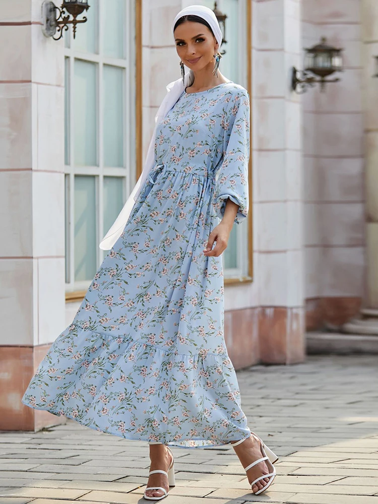 Шифоновое мусульманское платье-хиджаб макси, летнее платье в стиле ИД Мубарак, Абая для женщин, Дубай, абайя, турецкие платья, мусульманское ...