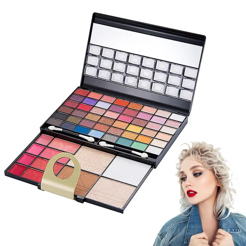 

Women Makeup Full Kit Eye Shadow Blush Powder Highly Pigmented Gift Set With 60 Colors Mixing Eye Shadow Pallet With Pressed