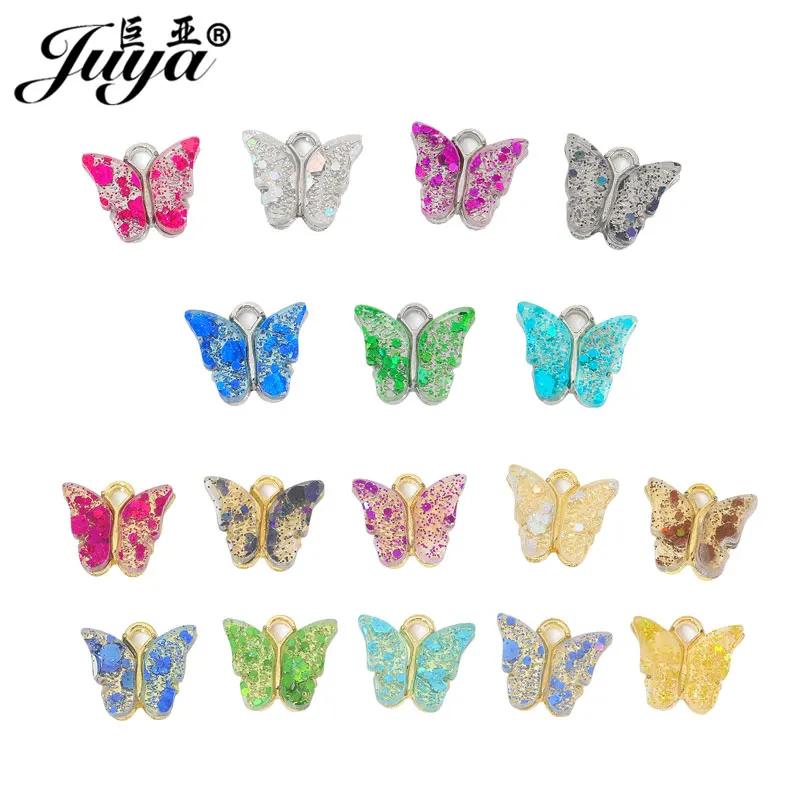 

24PCS Enamel Cute Butterfly Phone Charm For Jewelry Making Accessories DIY Handmade Fashion Earrings Necklaces Bracelet Findings