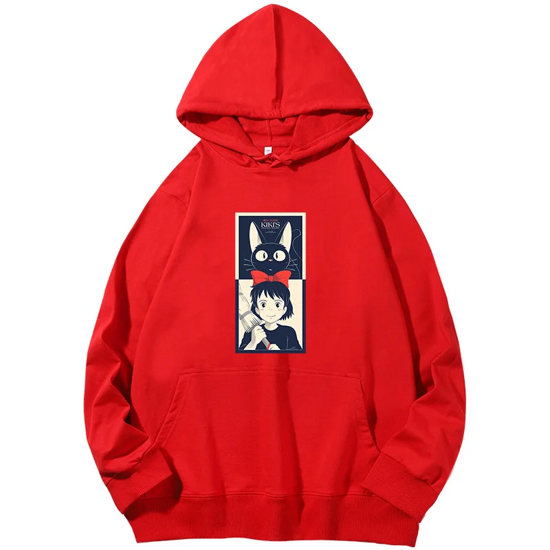 Kikis Delivery Service V1 Majo No Takky Bin Anime graphic Hooded sweatshirts  Spring Autumn Hooded Shirt cotton Men's sportswear