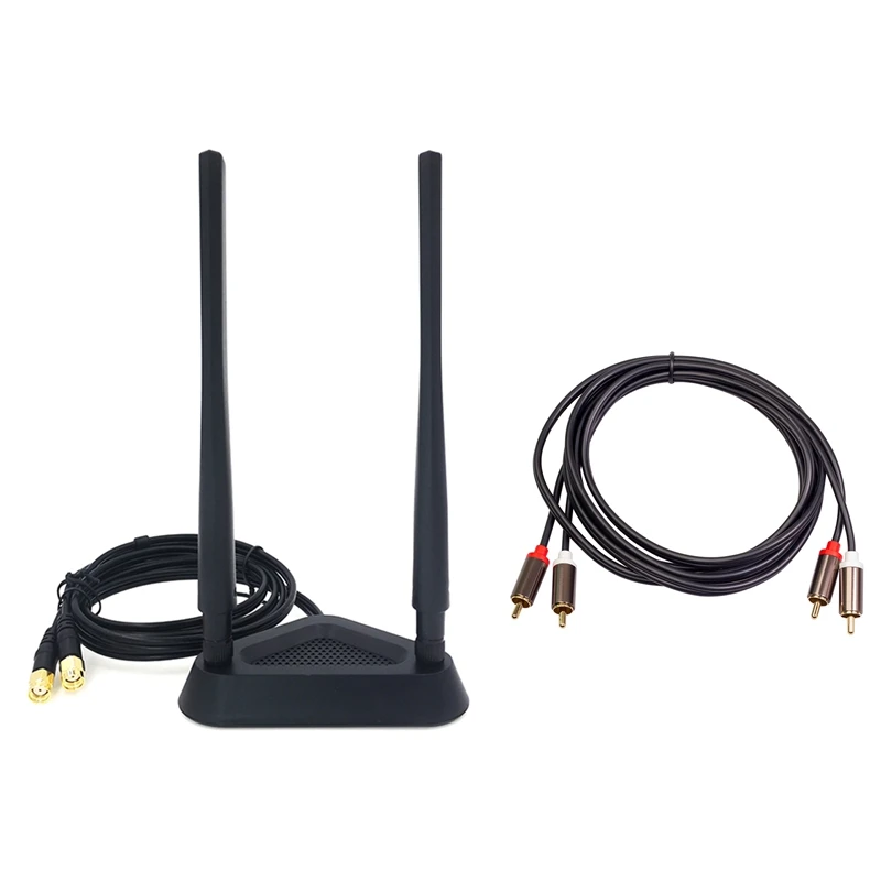 

2,4G/телефон, двухчастотный удлинитель, антенна, Wi-Fi роутер с 2RCA на 2 RCA, коаксиальный 3,5 разъем, стерео RCA аудио шнур, 1 м