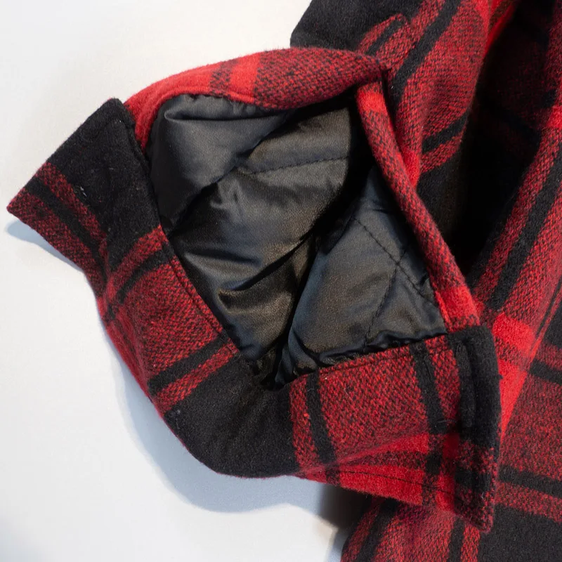 Thick Fabric Cotton Striped Plaid Red VETEMENTS Shirt Jacket Men Women High Street V Shape Blouse