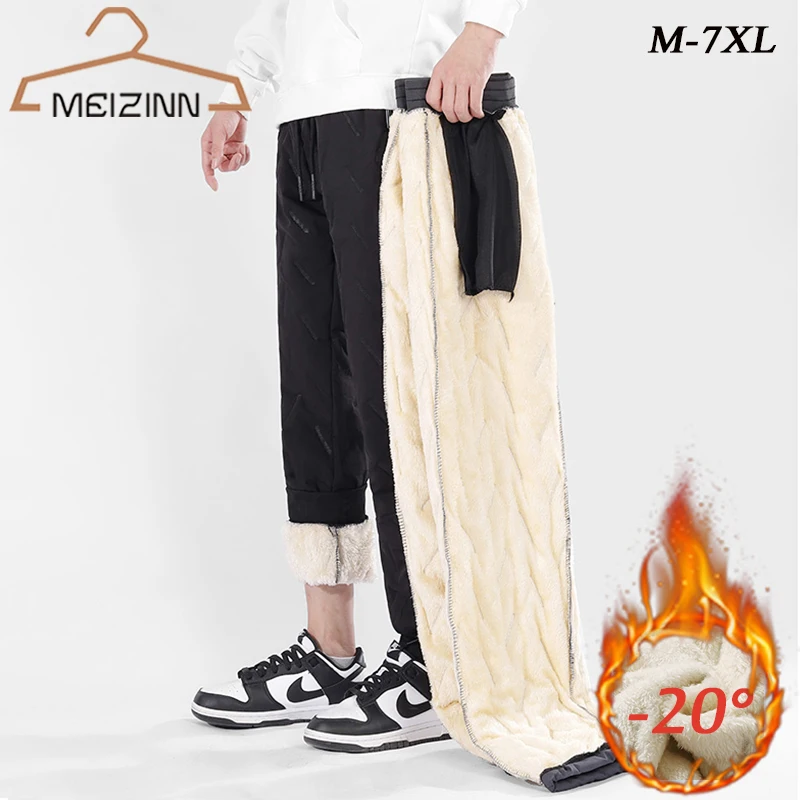 

2022 Winter New Thick Warm Pants Men Water Proof Casual Fashion Comfortable Sweatpants Men Joggers Trousers Men Large Size M-7Xl