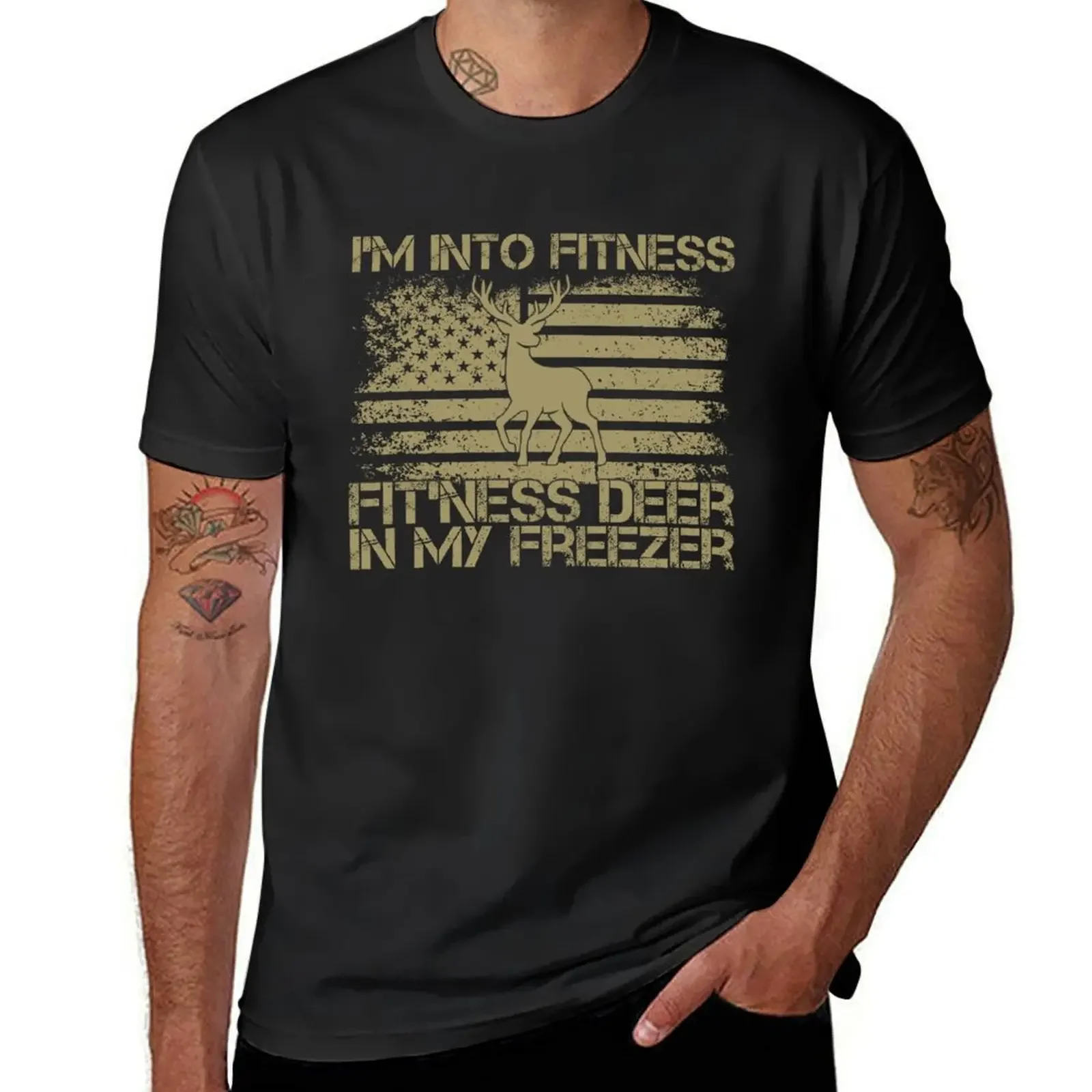 Футболка I'm Into Fitness Fit'ness Deer In My Freezer Hunting эстетичная одежда заготовки большие и
