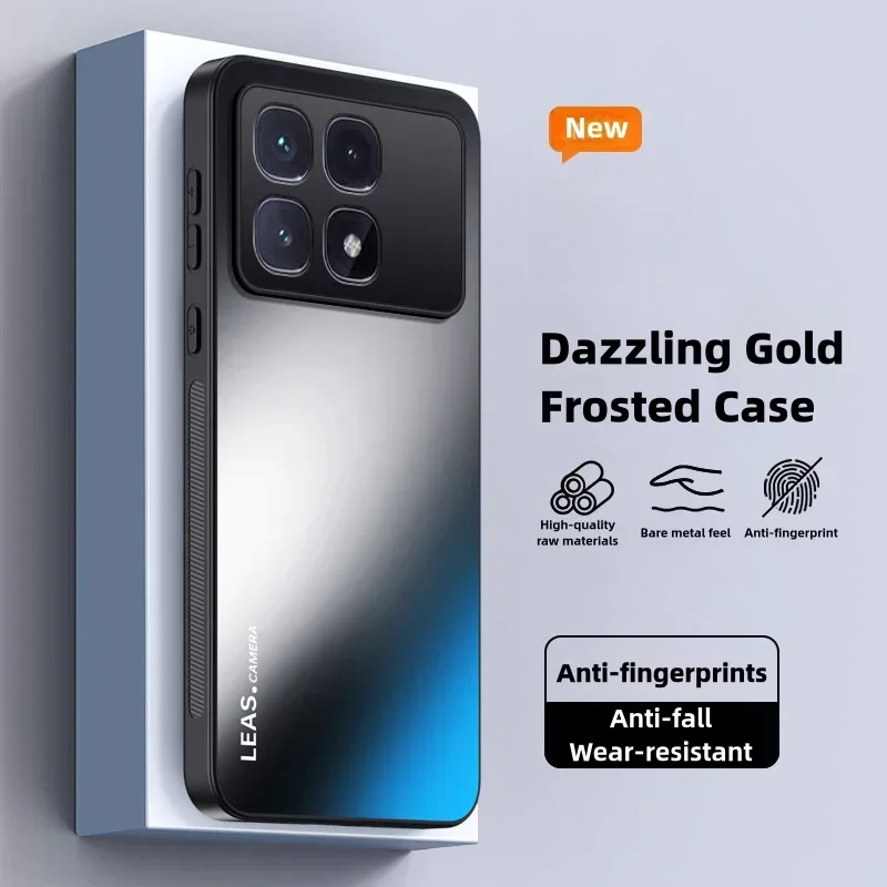 Чехол для Xiaomi Redmi K70 Ultra Pro K60 K50 K40 K30 K40s Frosted Dazzling Gold Силиконовый защитный жесткий