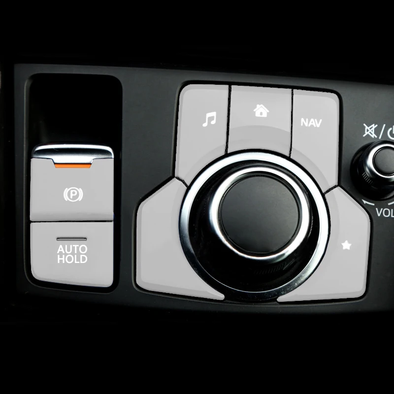 

7 шт. алюминиевый электронный стояночный тормоз, крышка кнопки автоматической парковки для Mazda CX-5 Mazda 3 Axela Mazda 6 Atenza CX-3 CX-4