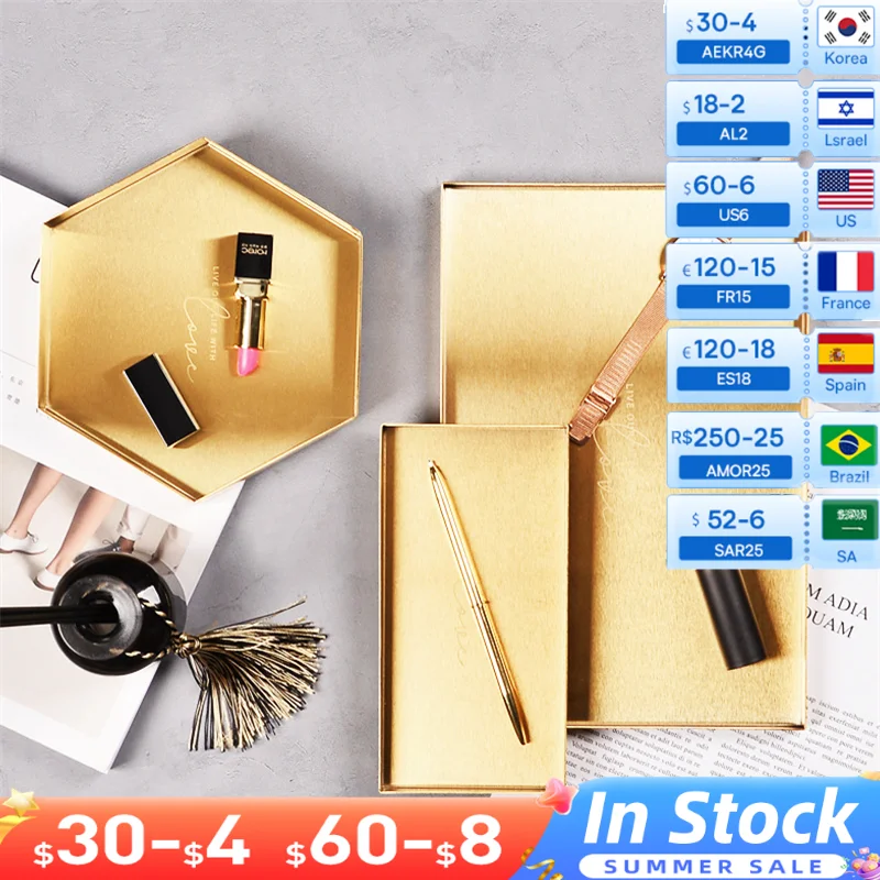 

Поднос для хранения в скандинавском стиле, металлический органайзер для духов цвета розового золота, минималистичный скандинавский лоток для демонстрации ювелирных изделий