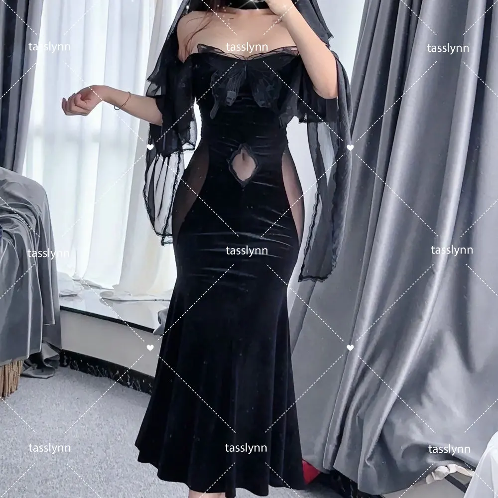 Аниме Косплей Overlord Albedo костюмы суккубус платье черное русалки Хэллоуин для