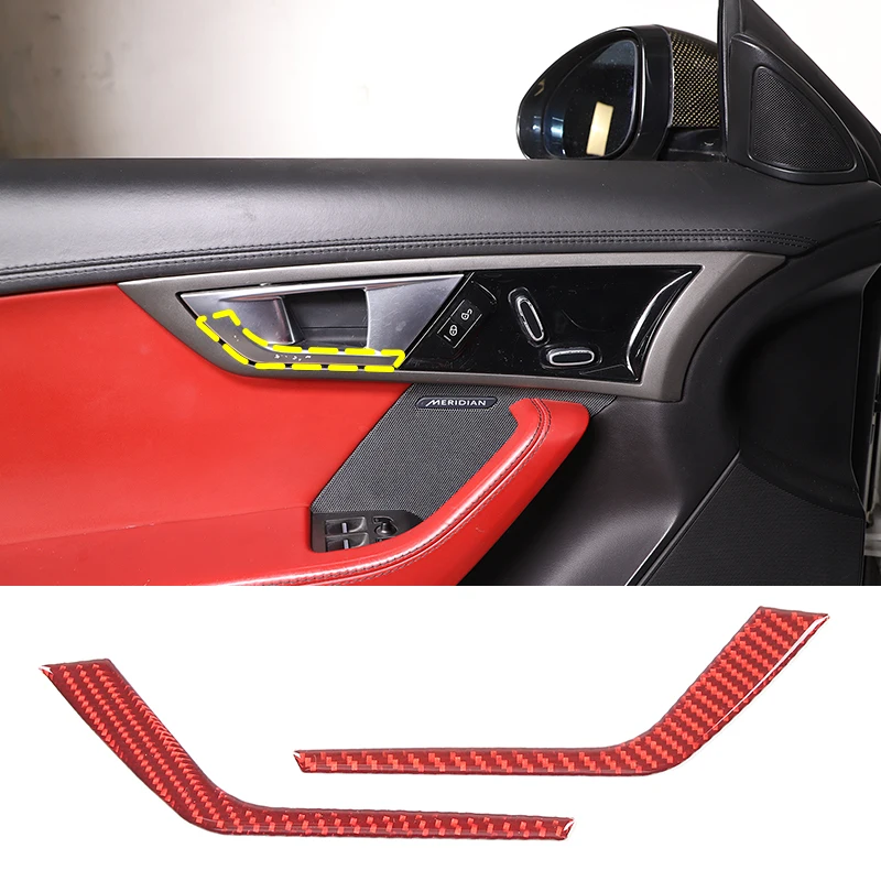 

Для Jaguar F-TYPE 2013-2022 мягкая углеволоконная Автомобильная дверная ручка декоративная наклейка защита интерьера модифицированные аксессуары