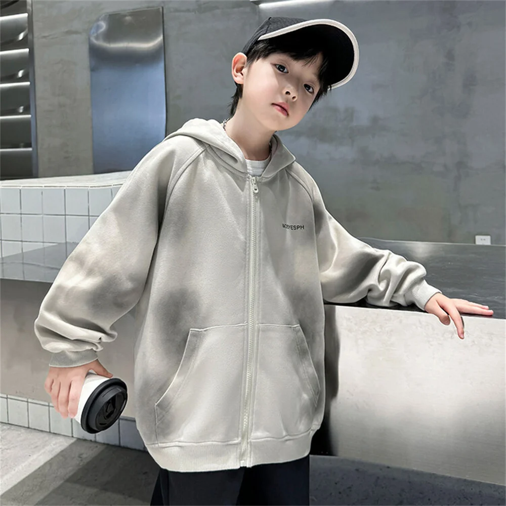 2469 толстовка с капюшоном для мальчиков куртка бейсбольная осенняя модная форма