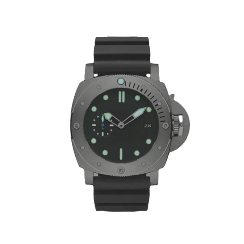 

Luxury Mens 1305 Automatic Mechanical Watch Calendar Black Rubber