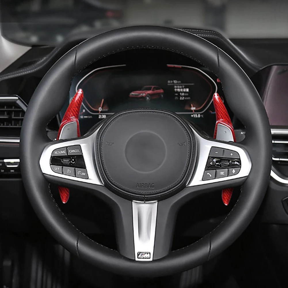 

Car Black Carbon Fiber Steering Wheel Paddle Shifter Extension Shift Fit for Toyota Supra 2019 2020 2021 2022