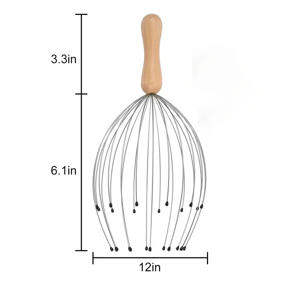 Массажер для головы с 24 пальцами чесалка осьминога Массажная домашнего