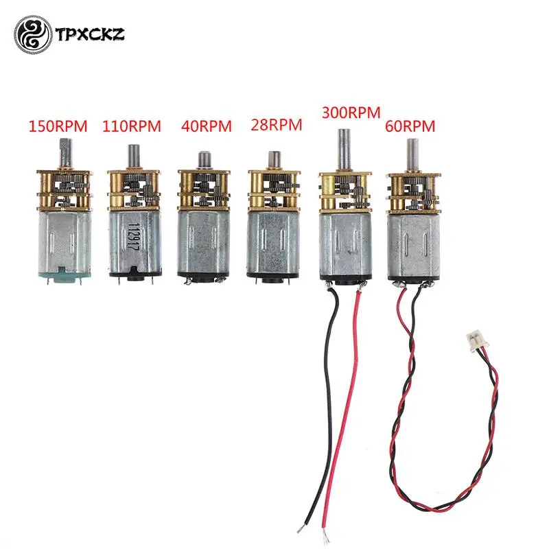 

1pc Bringsmart N20 Micro Gear Motor Electric Gearbox Motor DC 3v 6v 9v 40/60/28/300rpm DC Motor Metal Gear Deceleration