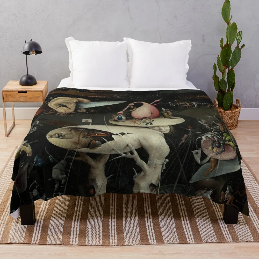 

Hell, The Garden of Earthly Delights - Hieronymus Bosch Throw Blanket double blanket for summer blanket wool fur throw blanket