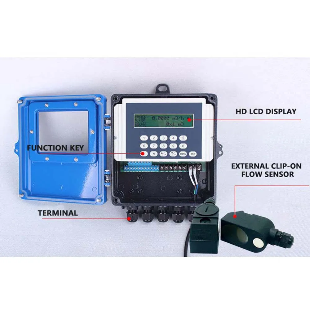 Ультразвуковой расходомер трубного типа внешний зажим ультразвуковой датчик