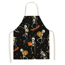 Mexican Day of The Dead Apron Adult Kids Home Kitchen Cooking Stain Resistant Decoration Sugar Skull Bib Holiday Party Favor