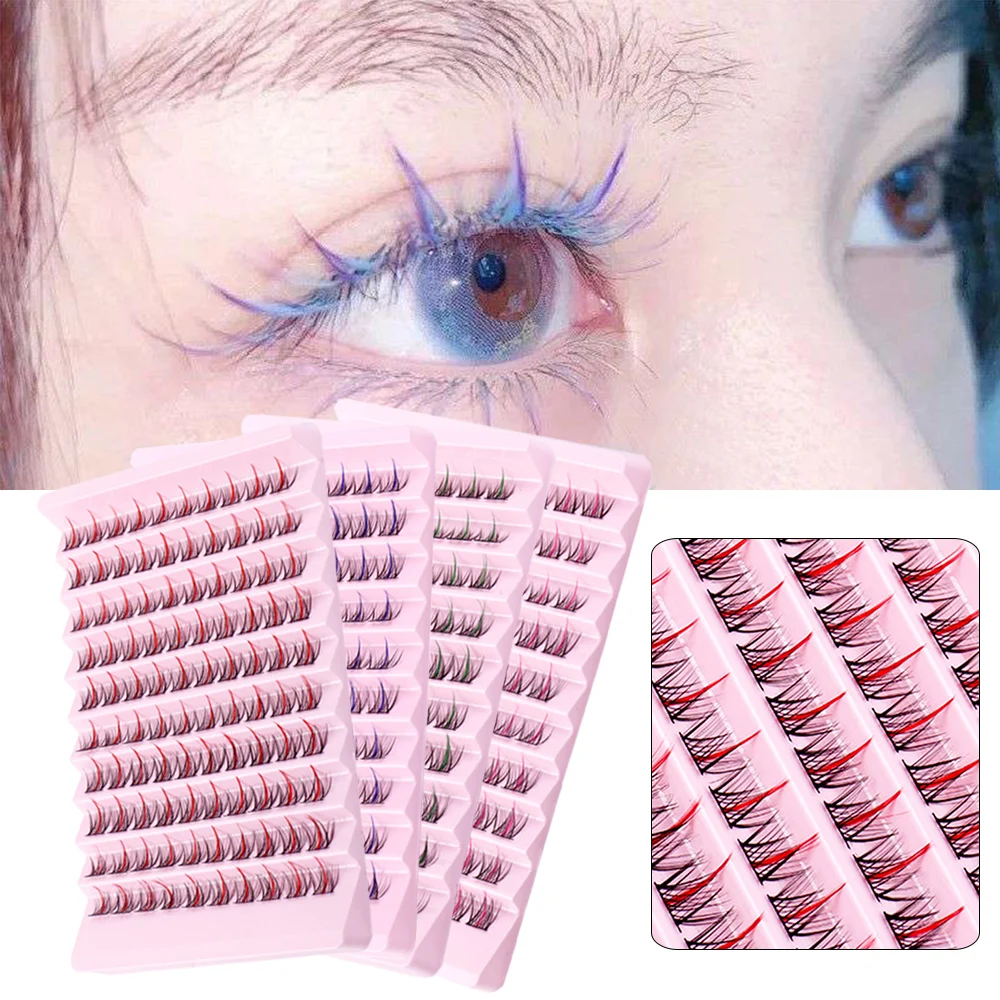 

Colorful Mix Individual Bunch Segmented Eyelashes C Curl Eyelashes Grafting Natural Long High-quality Women Beauty Eye Makeup