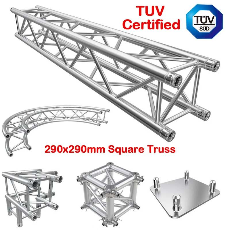 F34 Aluminum Square Truss Professional Spigot Box Truss 290x290x1000mm Stage Trussing With TUV Certified Stage Accessories