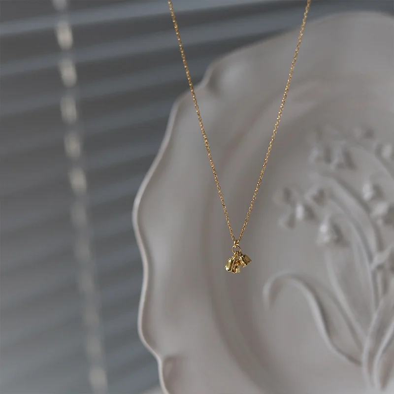 Поздний спальный Placodon Grandiflorum | Ожерелье из титановой стали Design Sense Linglan Flower Gold Light