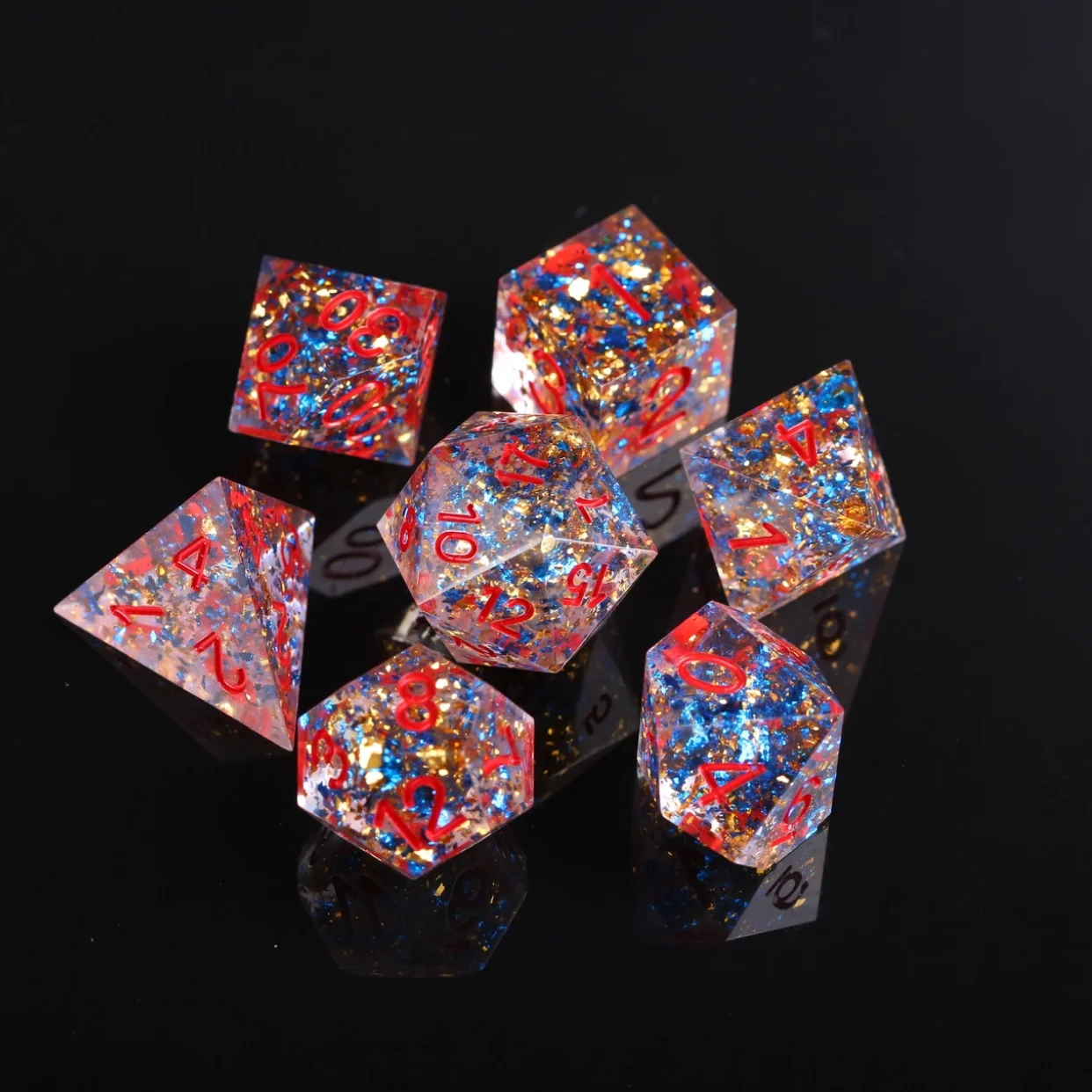 Игральные кости DND Set Sharp Edge 7 шт. резиновые Подземелья и Драконы набор костей D &amp