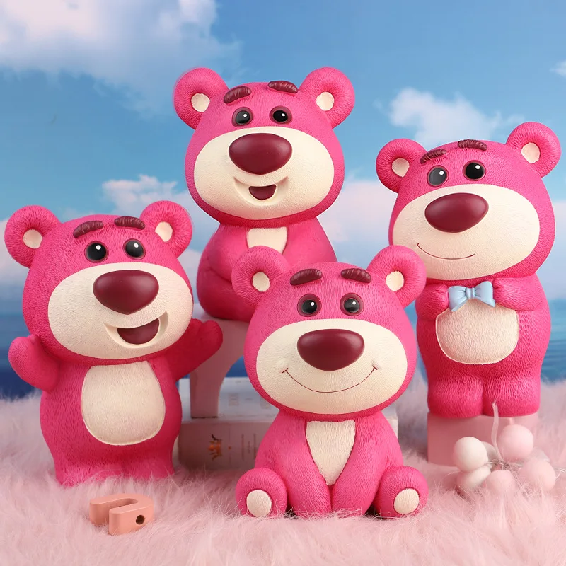 

Disney Kawaii Strawberry Bear Figure Resin Ornament Deposit And Withdraw Children's Piggy Bank Birthday Present