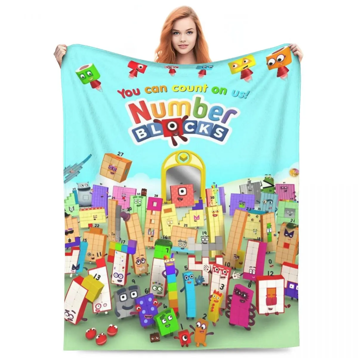 N-Numberblocks-s мультяшное одеяло качественное супер теплое зимнее декоративное