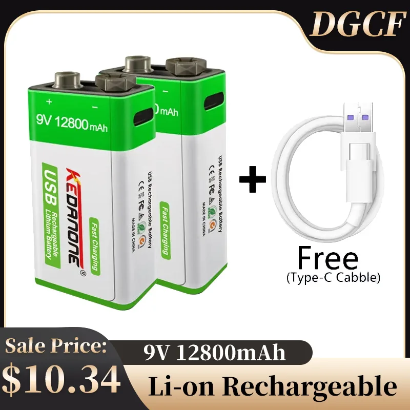 

Аккумулятор Аккумуляторный DGCF литий-ионный, 12800 мАч, 9 В, Micro USB