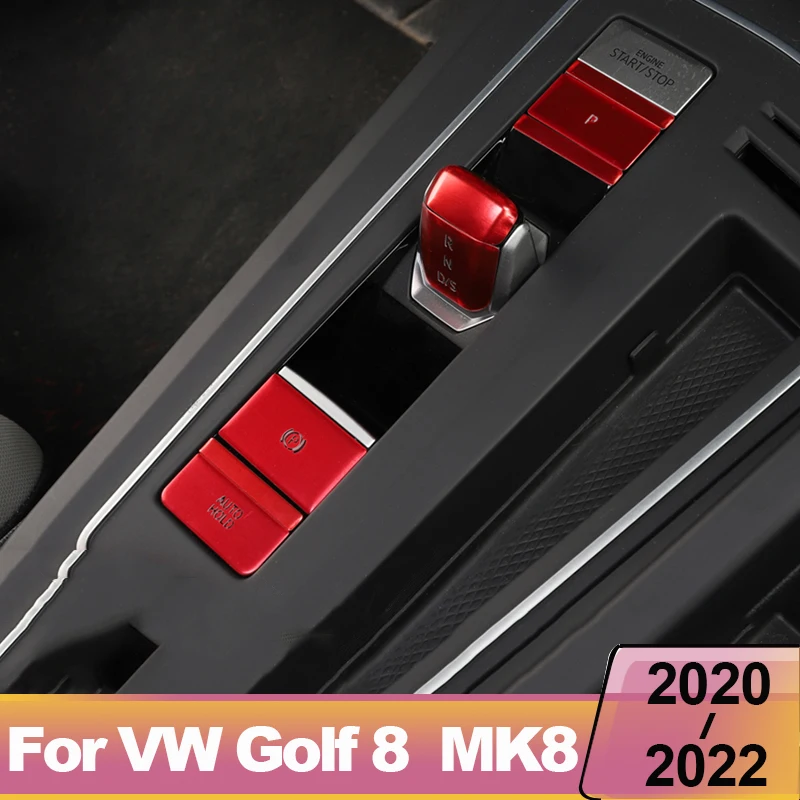 

8 шт. для Volkswagen VW Golf 8 MK8 2020-2022 центральный ручной тормоз Автомобильная Кнопка удержания P переключатель зубчатая головка R N D декоративная нак...