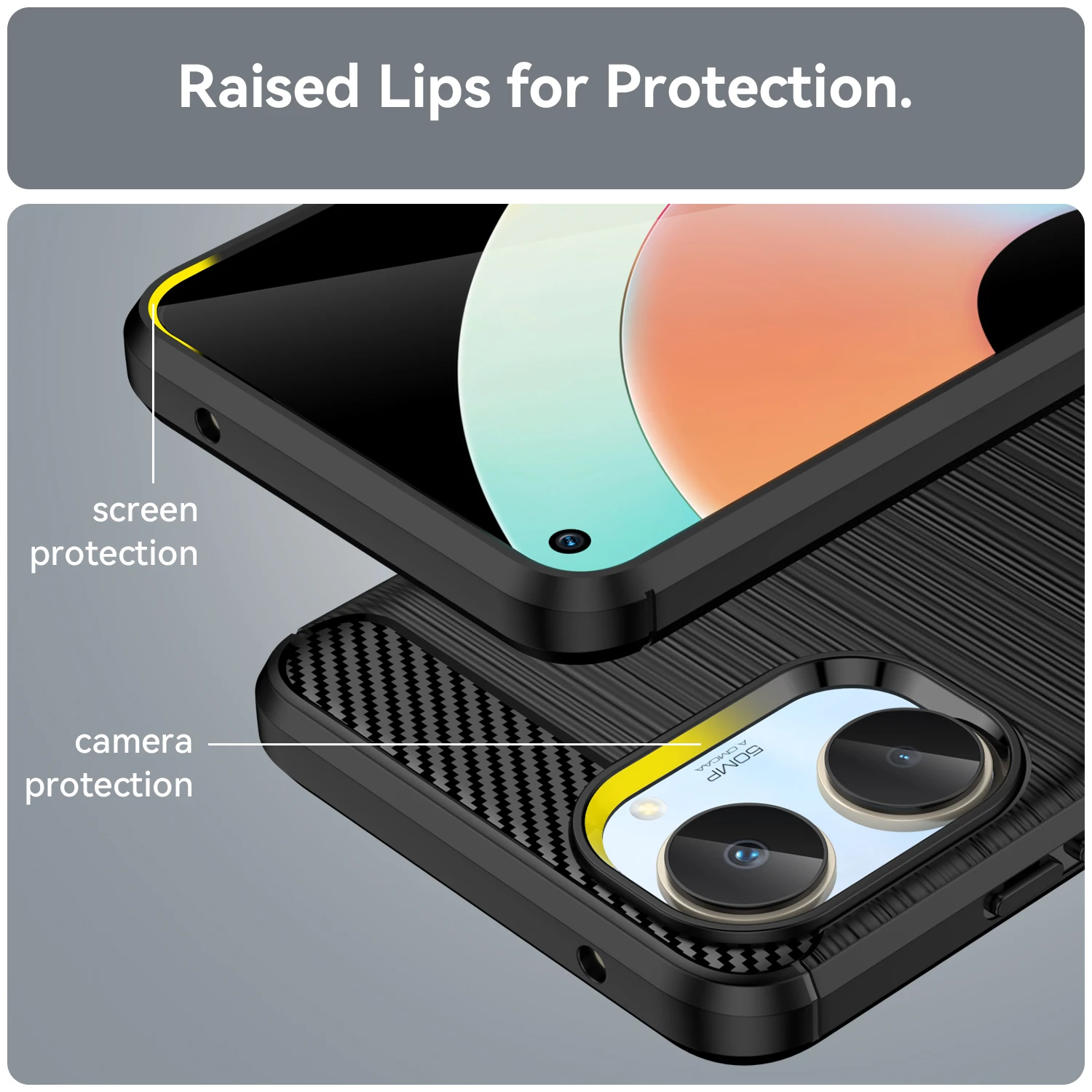 Carbon Fiber Case Realme 10 Case Realme 10 Funda Shell Capa Cover Soft TPU Silicone Phone Bumper Realme 10