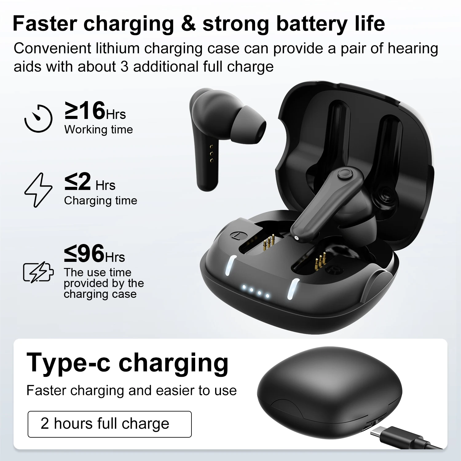 

Высококачественный слуховой аппарат с Bluetooth, интеллектуальное шумоподавление, цифровой слуховой аппарат с управлением через приложение, высокое качество звука