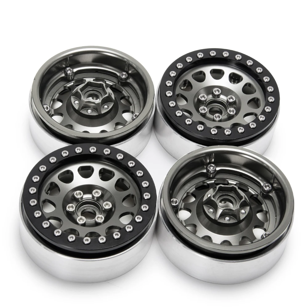 MIBIDAO 4 шт. 2 дюйма металлический сплав Beadlock Колесные диски для Axial SCX10 Wraith D90 TRX-4 1/10 RC