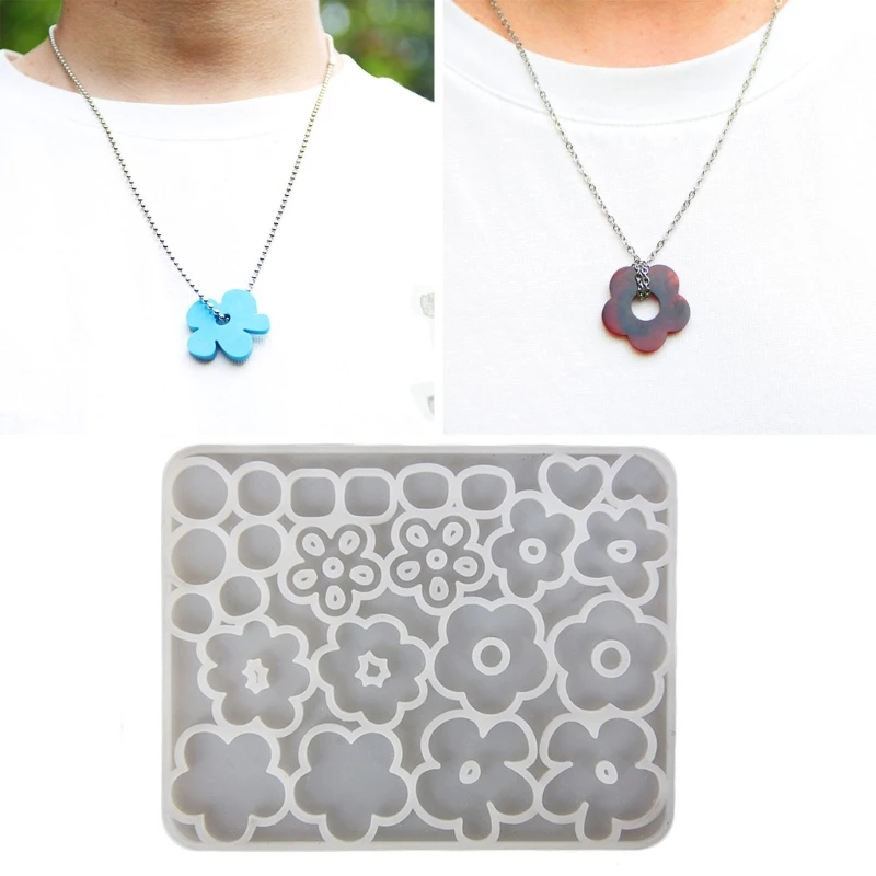 

Flower Pendant Silicone Mold Epoxy Resin Mold DIY Keychain Pendant Jewelry for Luggage Bag Neckalce Accessories