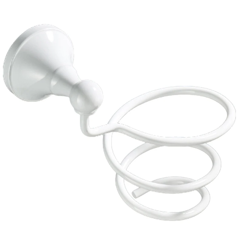 

White Bathroom Brass Hair Dryer Hair Dryer Rack Bathroom Wall Hanging Bathroom Pendant Storage