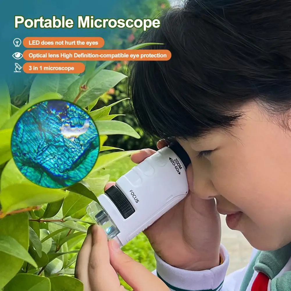 Детский ручной микроскоп, портативный детский микроскоп, набор для ...