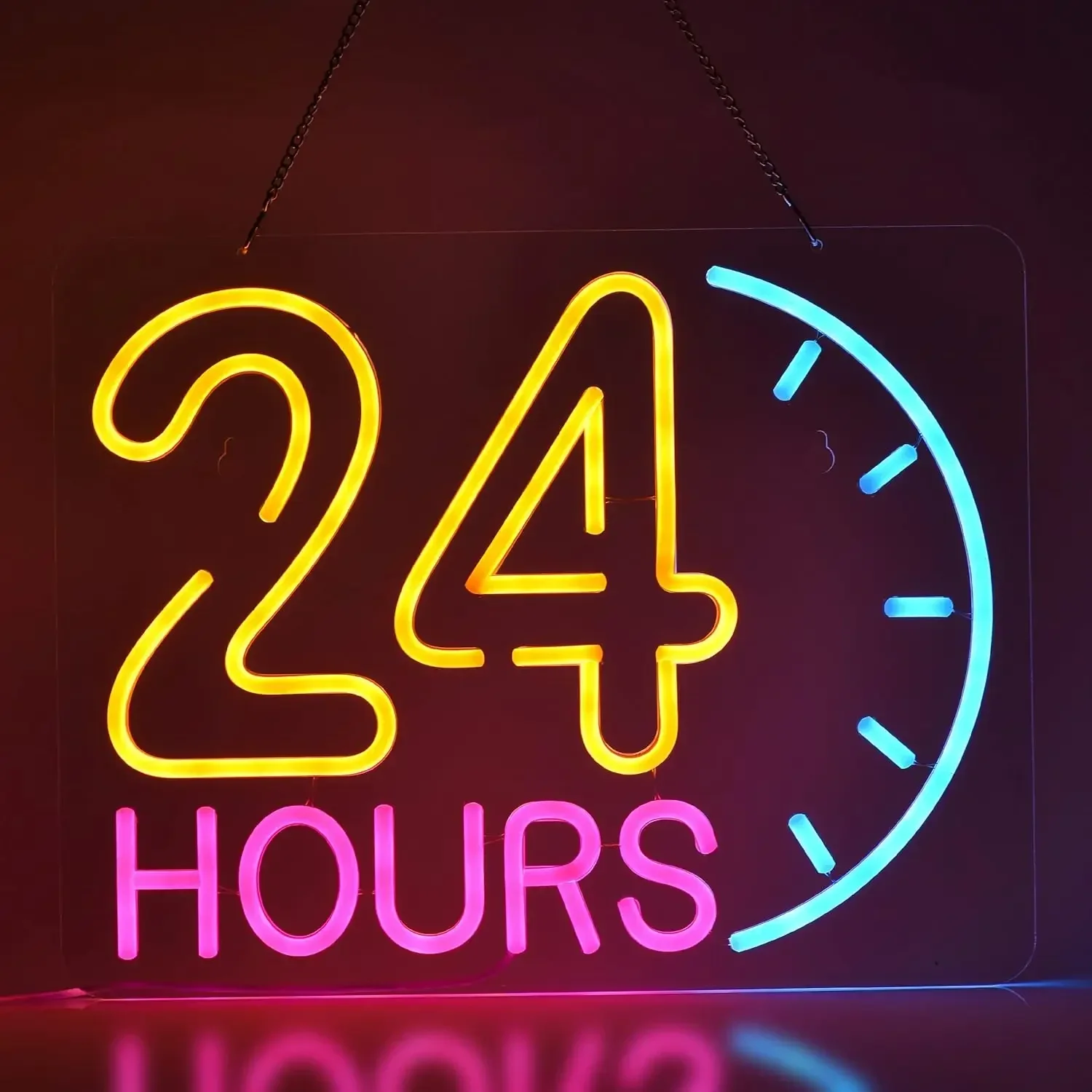 

Неоновая вывеска 24 часа
