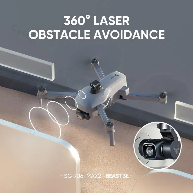 Квадрокоптер SG906 MAX 2 профессиональный с камерой FPV 4K и 3-осевым шарнирным замком