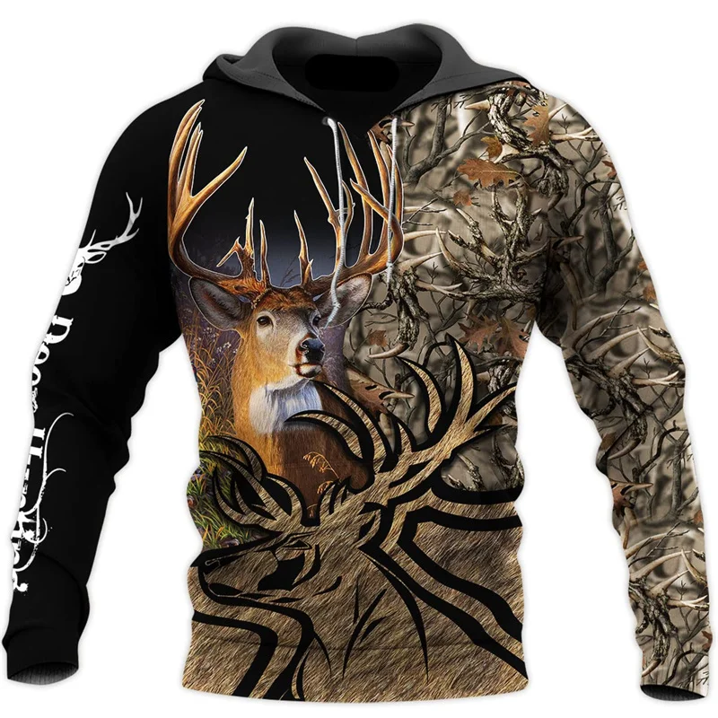 

Deer Hunting Camo Graphic Hoodie Men Clothing 3D Hunter Camouflage Printed New in Hoodies Women Harajuku Fashion y2k Pullover
