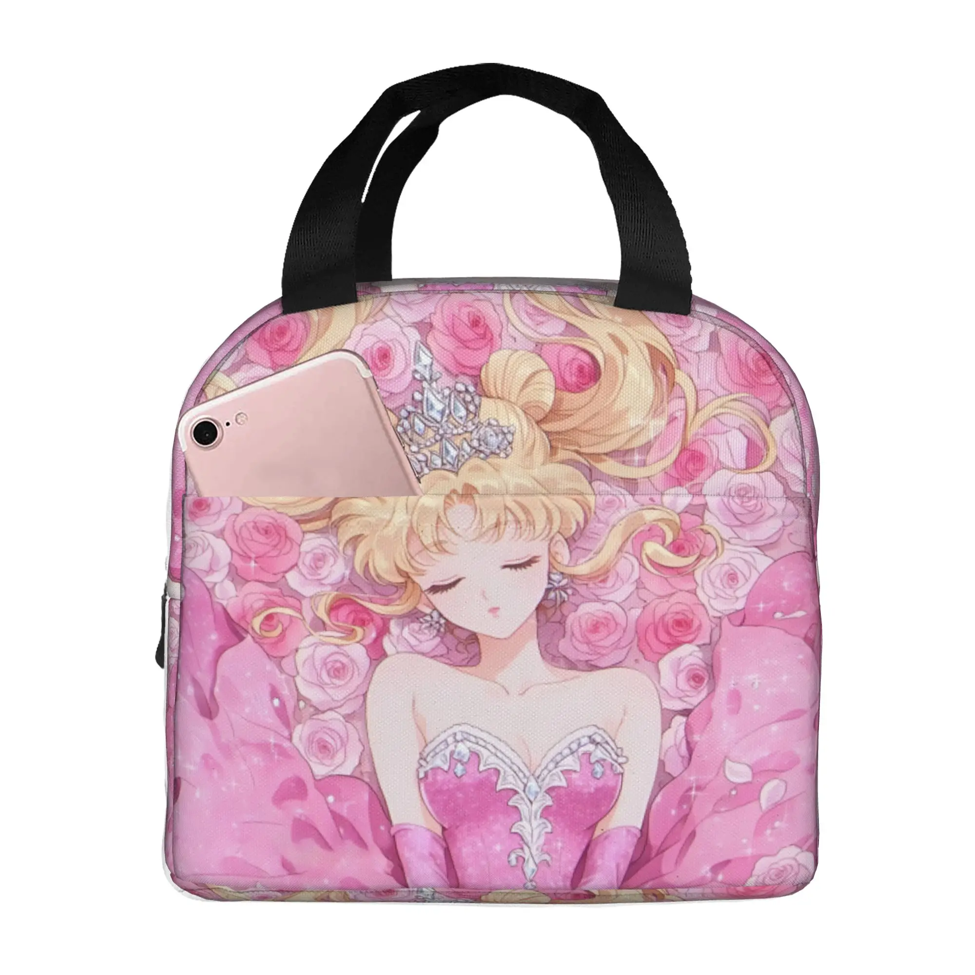 Фото Термоизолированные сумки для обеда S-Sailors Moons, портативный контейнер для обеда с изображением кролика-принцессы, многофункциональный контейнер для еды для пикника на открытом воздухе №1
